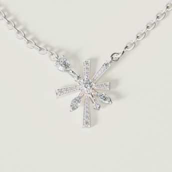 Fireworks Sparkles 18k White Gold Diamond Necklace
