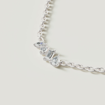 Fireworks Sparkles 18k White Gold Diamond Necklace