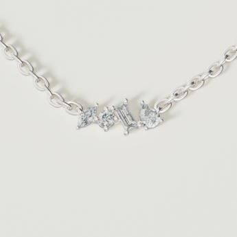 Fireworks Sparkles 18k White Gold Diamond Necklace