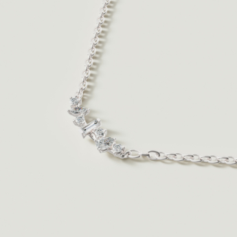 Fireworks Sparkles 18k White Gold Diamond Necklace