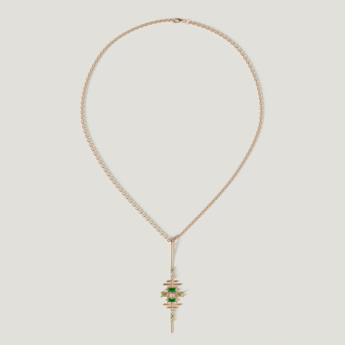 Fireworks Fiesta Diamond and Precious Gem Necklace in 18k Rose Gold