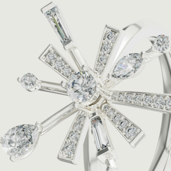 خاتم فايروركس سباركلز من الذهب الأبيض عيار 18 قيراط مرصع بالألماس