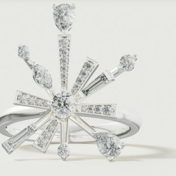 خاتم فايروركس سباركلز من الذهب الأبيض عيار 18 قيراط مرصع بالألماس