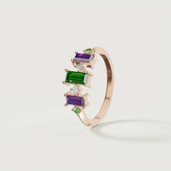 Fireworks Fiesta Diamond and Precious Gem Ring in 18k Rose Gold