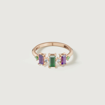 Fireworks Fiesta Diamond and Precious Gem Ring in 18k Rose Gold