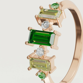 Fireworks Fiesta Diamond and Precious Gem Ring in 18k Rose Gold