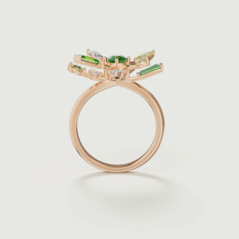 Fireworks Fiesta Diamond and Precious Gem Ring in 18k Rose Gold