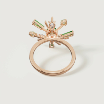 Fireworks Fiesta Diamond and Precious Gem Ring in 18k Rose Gold