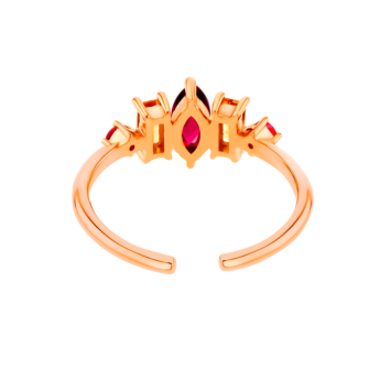 خاتم فايروركس سباركس ميدي القابل للتعديل مع أحجار كريمة ملونة