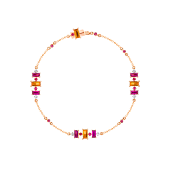 سوار فايروركس سباركس من الذهب الوردي عيار 18 قيراط مرصع بالألماس وأحجار كريمة ملونة 