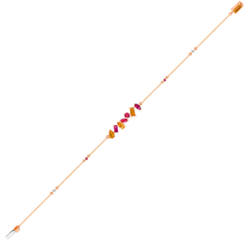 سوار فايروركس سباركس من الذهب الوردي عيار 18 قيراط على شكل سبيكة مرصعة بالألماس وأحجار كريمة ملونة 