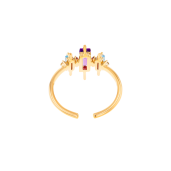 Fireworks Flare Semi Precious Midi Ring in 18K Rose Gold