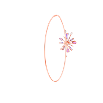 Fireworks Flare Semi Precious Hoop Earrings in 18K Rose Gold