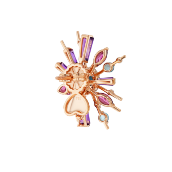 Fireworks Flitter Semi Precious Stud Earrings in 18K Rose Gold