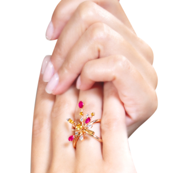 Fireworks Flitter Precious Ring in 18K Rose Gold