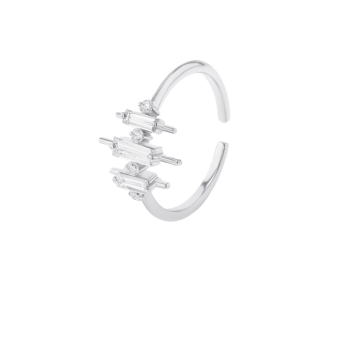 Fireworks Sparkler Diamond Midi Ring in 18K White Gold