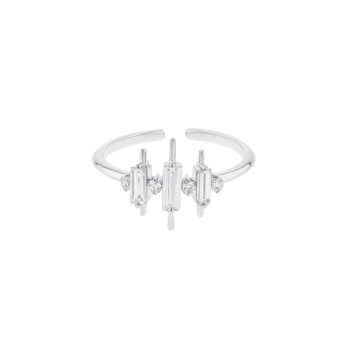 Fireworks Sparkler Diamond Midi Ring in 18K White Gold