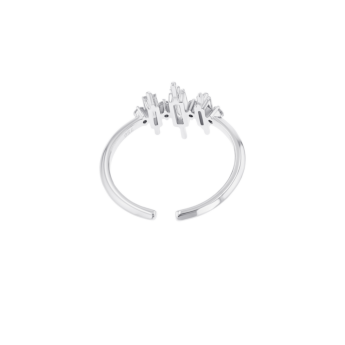 Fireworks Sparkler Diamond Midi Ring in 18K White Gold