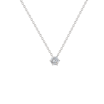 Gaia Hexagon Diamond Pendant Chain In 18K White Gold