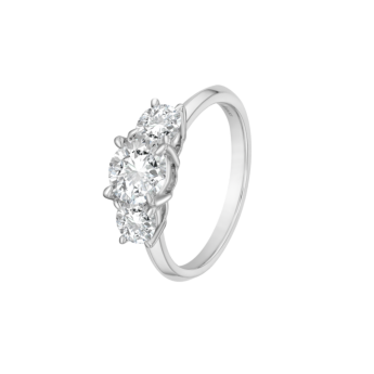 Gaia Eternity 1.8 Carat Three Lab-Grown Engagement Diamond Ring 18K White Gold