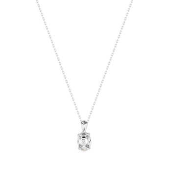 Gaia Brilliant Diamond Pendant-Chain in 18k White Gold