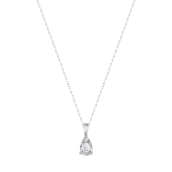 Gaia Brilliant Diamond Pendant-Chain in 18k White Gold