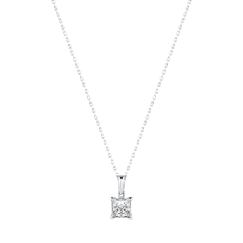 Gaia Brilliant Diamond Pendant-Chain in 18k White Gold