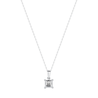 Gaia Brilliant Diamond Pendant-Chain in 18k White Gold