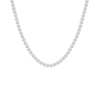 Gaia Eternity 12.2 Carat Lab-Grown Diamond Riviere Necklace in 18K White Gold 