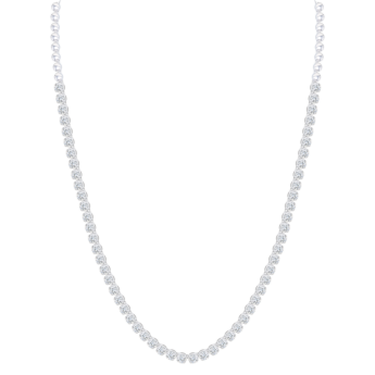 Gaia Eternity 12.2 Carat Lab-Grown Diamond Riviere Necklace in 18K White Gold 