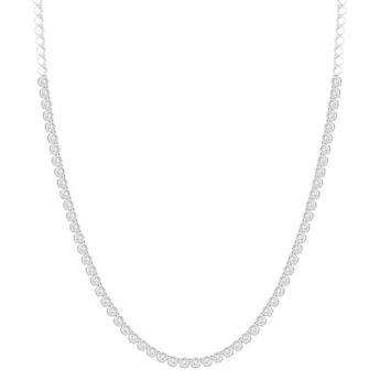 Gaia Eternity 12.2 Carat Lab-Grown Diamond Riviere Necklace in 18K White Gold 