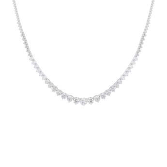 Gaia Eternity 13 Carat Lab-Grown Diamond Riviere Necklace in 18K White Gold 