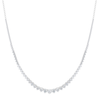 Gaia Eternity 13 Carat Lab-Grown Diamond Riviere Necklace in 18K White Gold 