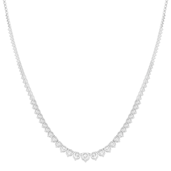 Gaia Eternity 13 Carat Lab-Grown Diamond Riviere Necklace in 18K White Gold 