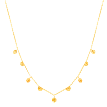 Glacial Necklace  in 18K Yellow  Gold Studded with Diamonds