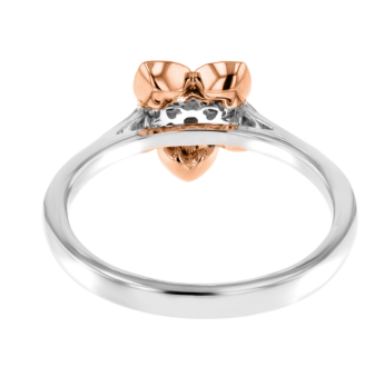 Heart To Heart Star Flower Ring White and Rose Gold 