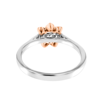 Heart To Heart Star Flower Ring White and Rose Gold 