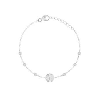 H2H Bracelet  in 18K White  Gold Studded  with Diamonds