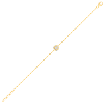 H2H Bracelet  in 18K Yellow Gold Studded  with  Diamonds