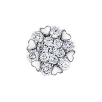 H2H  Earring  in 18K White  Gold Studded  with   Diamonds