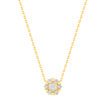 H2H  Necklace in 18K Yellow Gold Studded  with   Diamonds