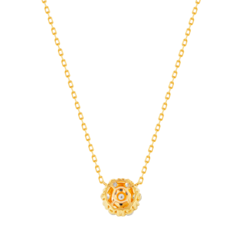 H2H  Necklace in 18K Yellow Gold Studded  with   Diamonds