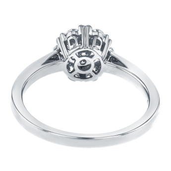 H2H  Ring in 18K White  Gold Studded  with  Diamonds