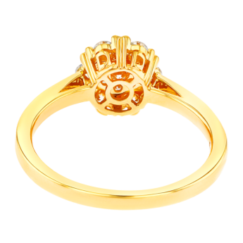 H2H  Ring  in 18K Yellow Gold Studded  with  Diamonds