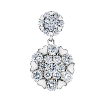 H2H Earring  in 18K White  Gold Studded with Diamonds
