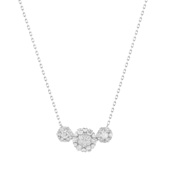 H2H Necklace in 18K White Gold  studded with diamonds