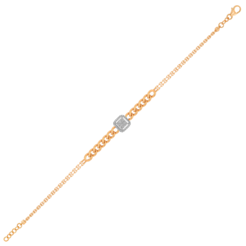 Havana Miami Bracelet In 18K Rose Gold And Studded With Diamond
