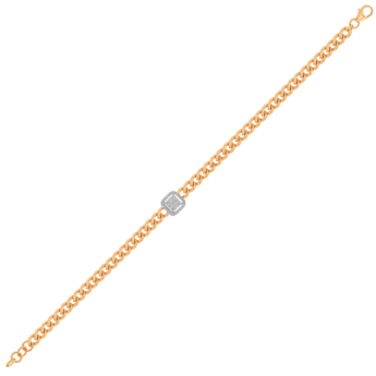 Havana Miami Bracelet In 18K Rose Gold And Studded With Diamond