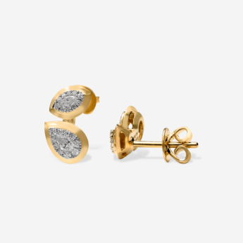 Illusion Round Soli 18k Yellow Gold Diamond Earrings