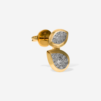 Illusion Round Soli 18k Yellow Gold Diamond Earrings